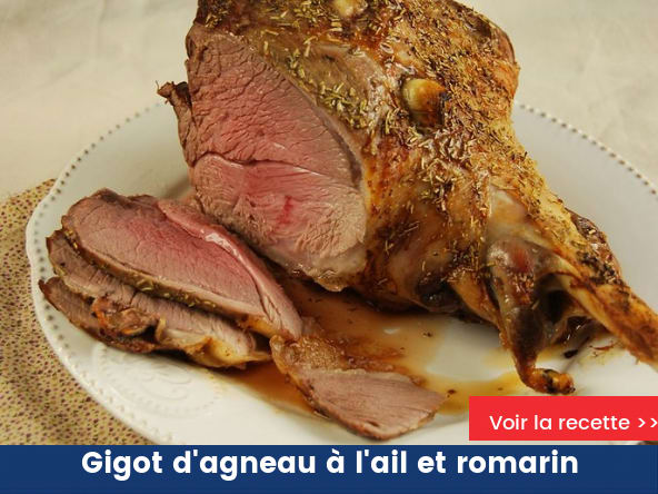 Gigot d'agneau à l'ail et romarin